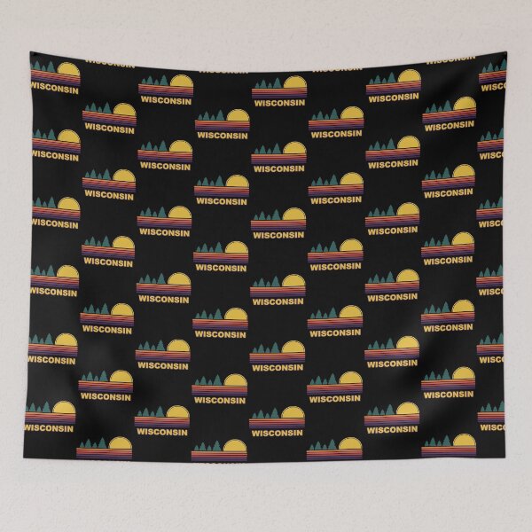Item preview, Wisconsin State Retro Sunset Pine Trees designed and sold by Spaceshipsells.