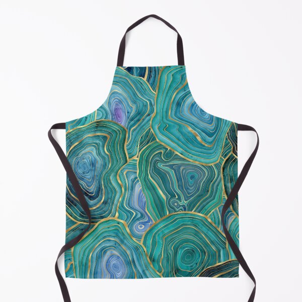Item preview, Teal and Gold Watercolor Agate stone pattern, lovely and soft swirls of light teals and blues with gold accents designed and sold by Orianah.