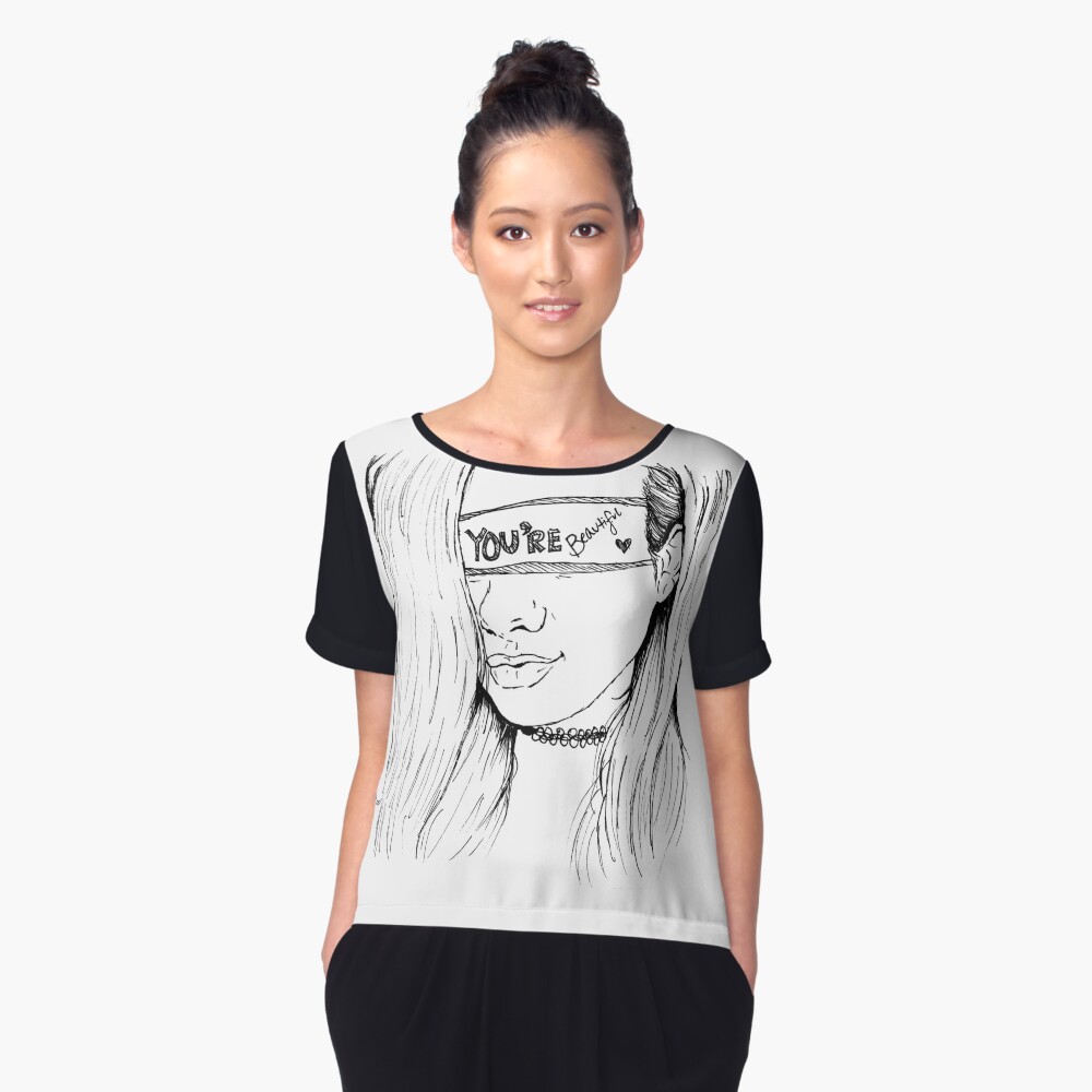 "Alessia Cara Beautiful Drawing Art" Women's Chiffon Top ...