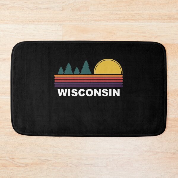 Item preview, Wisconsin State Retro Sunset Pine Trees White Lettering designed and sold by Spaceshipsells.