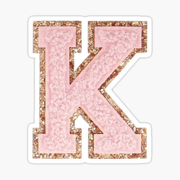 K letter patch Stoney Clover Lane Sticker for Sale by Amanda Giladi