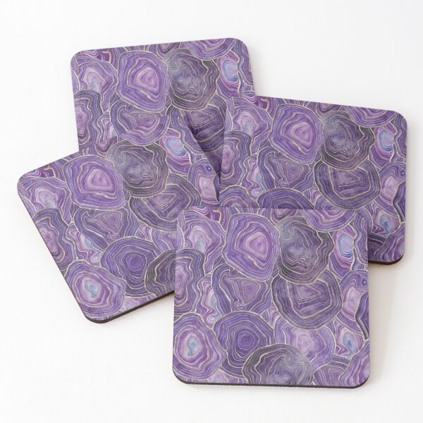 Item preview, Purple and Gold Watercolor Agate stone pattern, lovely and soft swirls of purple and aqua colors with gold accents designed and sold by Orianah.
