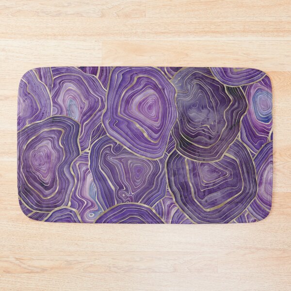 Item preview, Purple and Gold Watercolor Agate stone pattern, lovely and soft swirls of purple and aqua colors with gold accents designed and sold by Orianah.