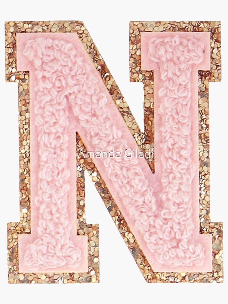 Pink Letter Patch Sticker