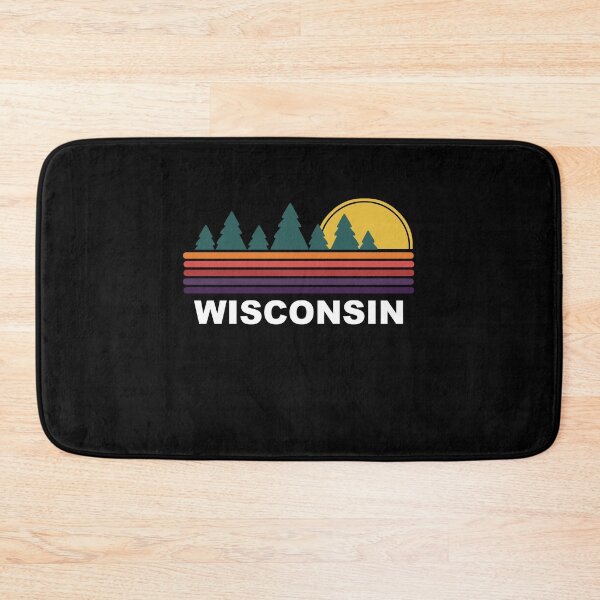 Item preview, Wisconsin State Retro Sunset Pine Trees White Lettering designed and sold by Spaceshipsells.