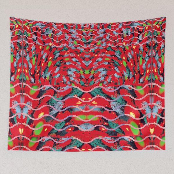Item preview, Abstract Aesthetic Colourful Dots With Pink Waves designed and sold by Eklectikos.