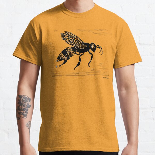 The Bee Woodblock Print Classic T-Shirt
