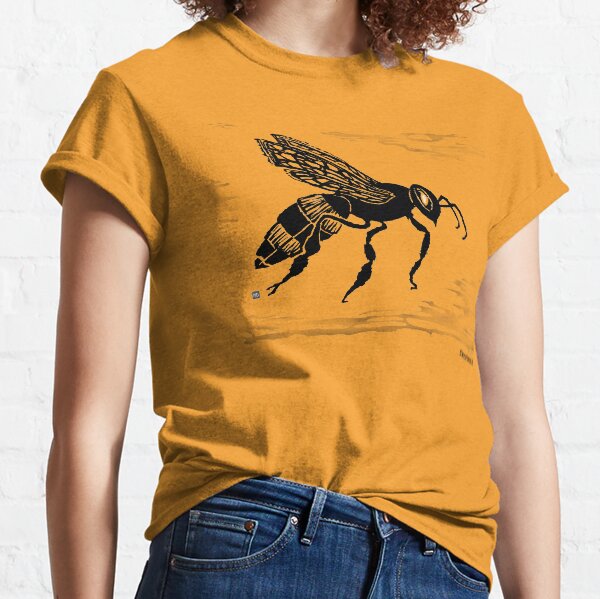 The Bee Woodblock Print Classic T-Shirt