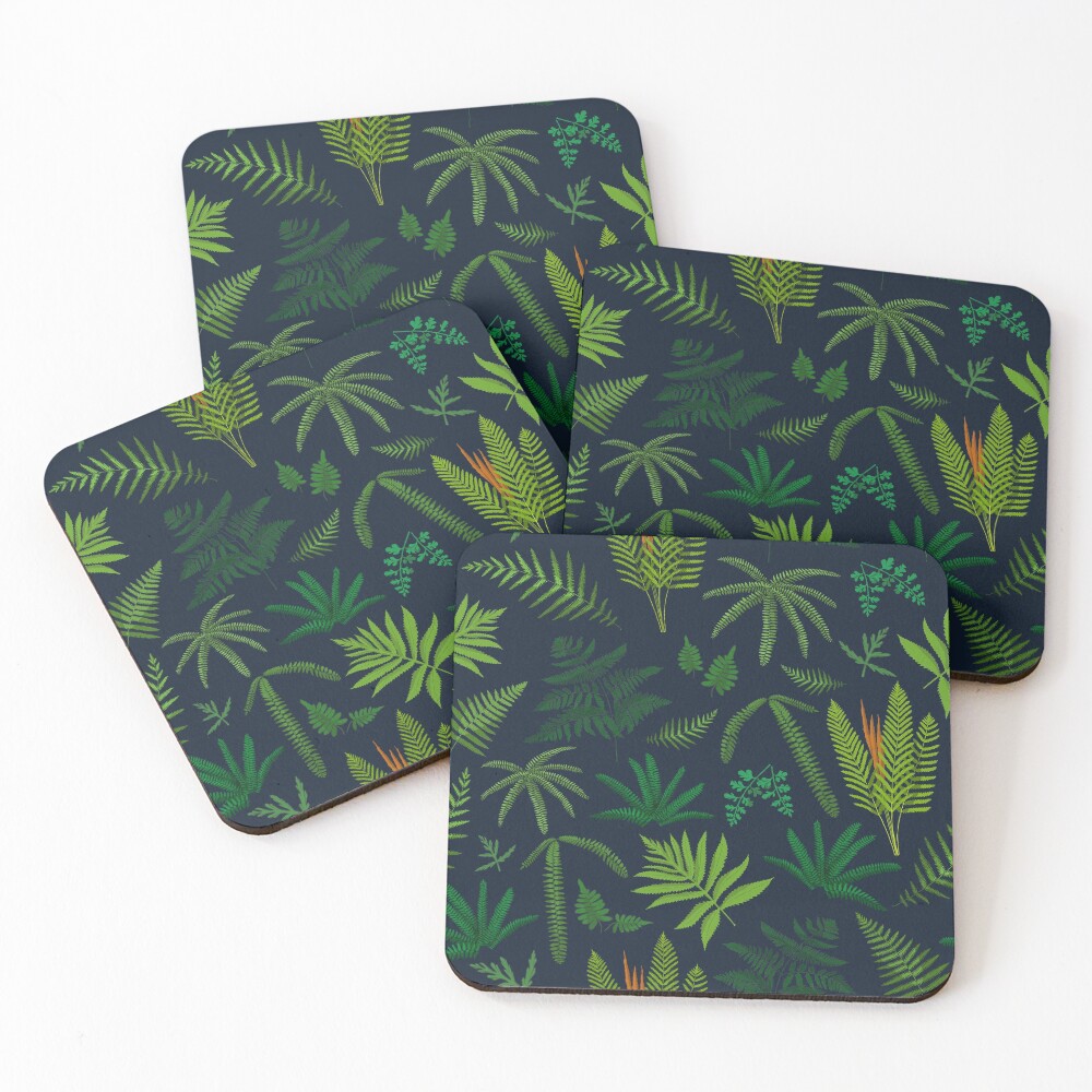 Fresh Adirondack Ferns Coasters (Set of 4)