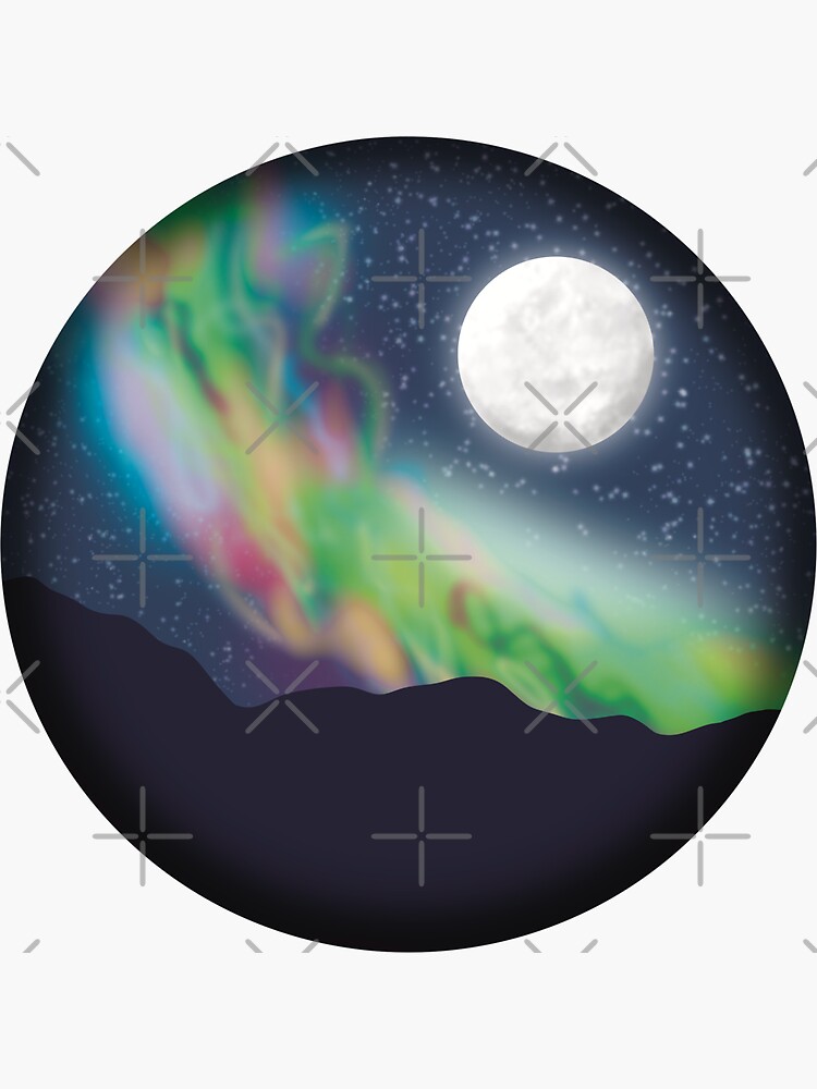 "Northern lights sticker design" Sticker for Sale by ottergirk Redbubble