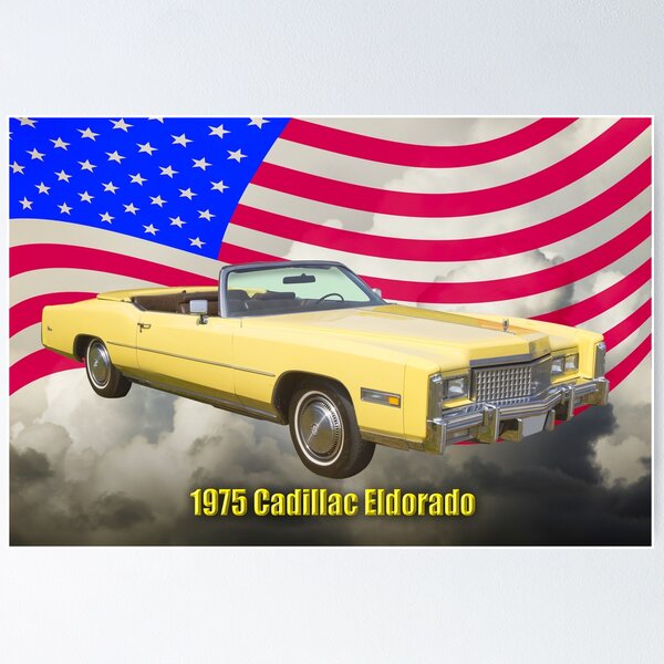 Item preview, 1975 Cadillac Eldorado Convertible And US Flag designed and sold by KWJphotoart.