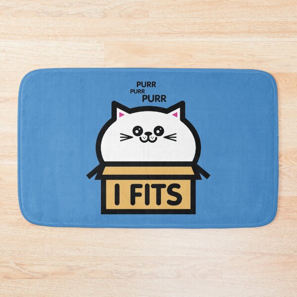 Item preview, If I Fits I Sits Purring Cat Squashed In A Box designed and sold by KittyCotton.