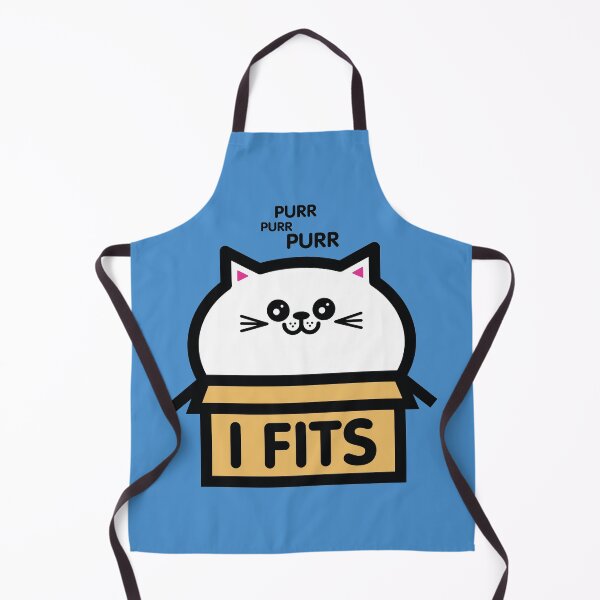 Item preview, If I Fits I Sits Purring Cat Squashed In A Box designed and sold by KittyCotton.