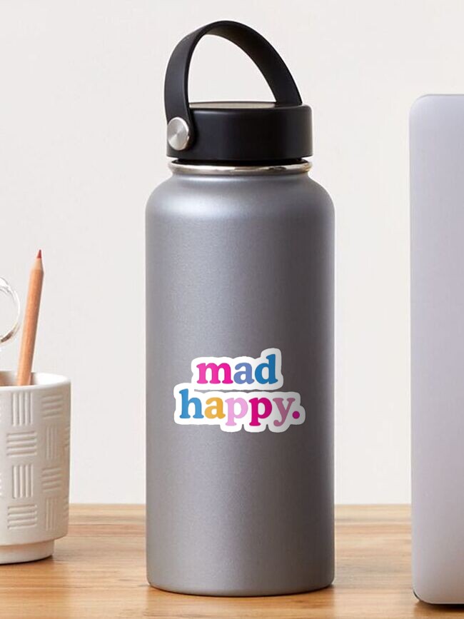 Thumbnail 1 of 3, Sticker, mad happy designed and sold by amandagiladi.