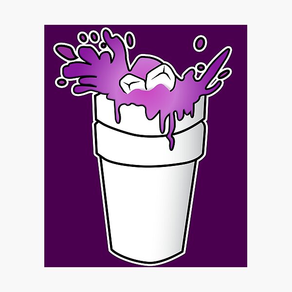 Realistic 3D double cup with Lean. Codeine purple drink, standing and  dripping cups collection. Vector set Stock Vector