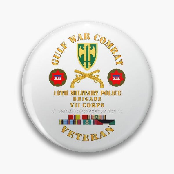 Item preview, Army - Gulf War Combat Vet - 18th MP Brigade - VII Corps w GULF SVC designed and sold by Military Insignia Products.