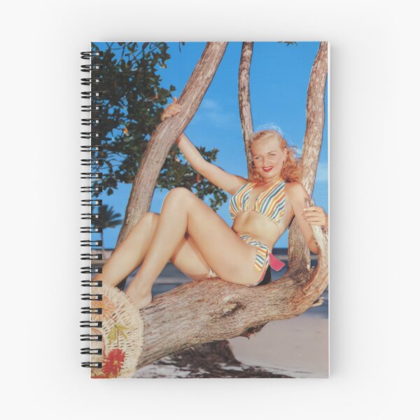 Item preview, Florida postcard Blonde in a striped bikini sitting in a tree designed and sold by Lowtech.