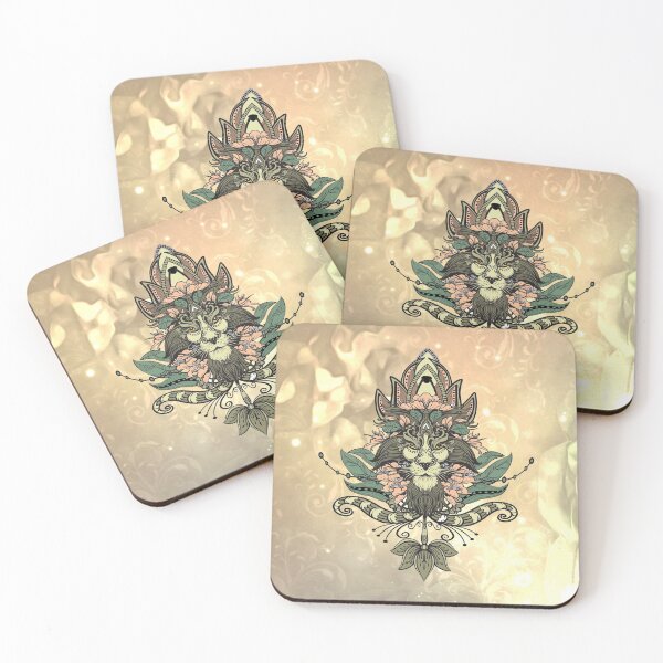 Item preview, Elegant lion face with floral elements designed and sold by nicky2342.