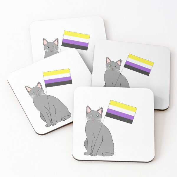 Item preview, nonbinary flag cat designed and sold by catgirlcarlee.