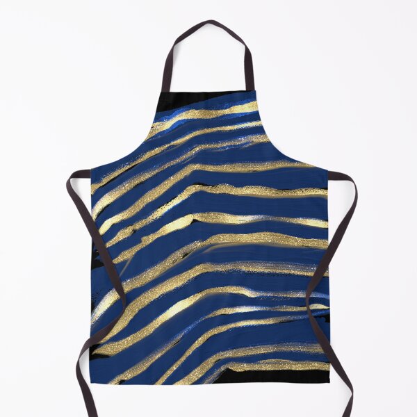 Item preview, Waves blue and gold abstract designed and sold by Thecolourwheel.