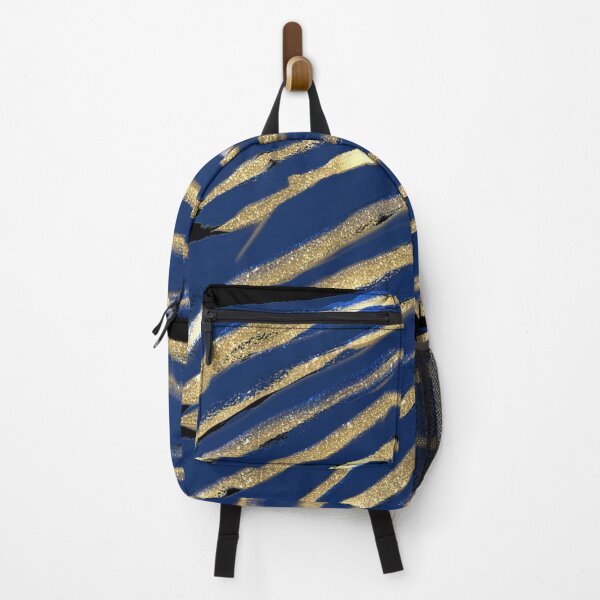 Item preview, Waves blue and gold abstract designed and sold by Thecolourwheel.