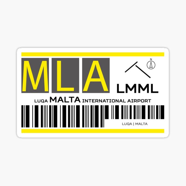 Destination Malta/Luqa Airport Sticker