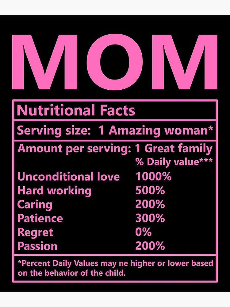 Gifts for Mom Funny Mom Nutrition Facts Coffee Mug - Vikings Warehouse