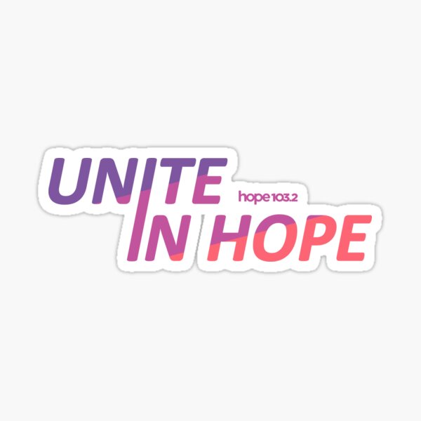 UNITE IN HOPE purple rainbow Sticker