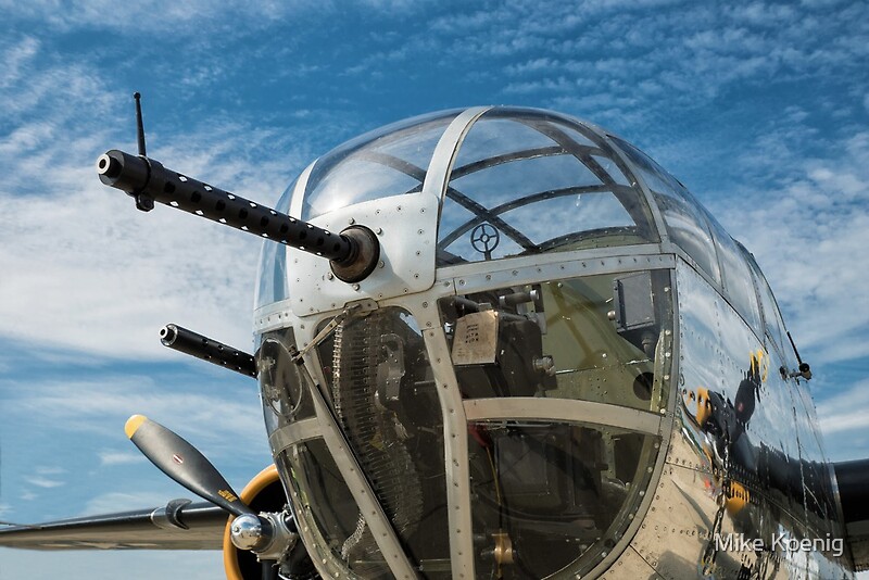 "B-25 Mitchell Bomber (WWII) Yankee Warrior (Nose Gun)" Canvas Prints ...