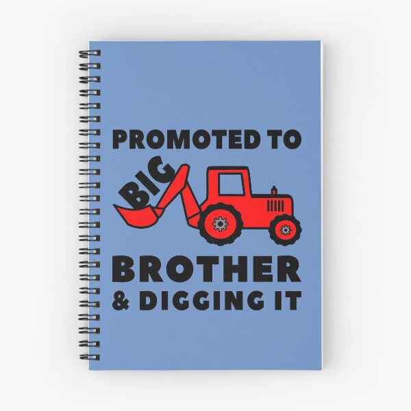 Item preview, Promoted to Big Brother & Digging It, Birth Announcement in Family, young brother is now promoted to big brother with picture of digger tractor designed and sold by StickerArtwork.