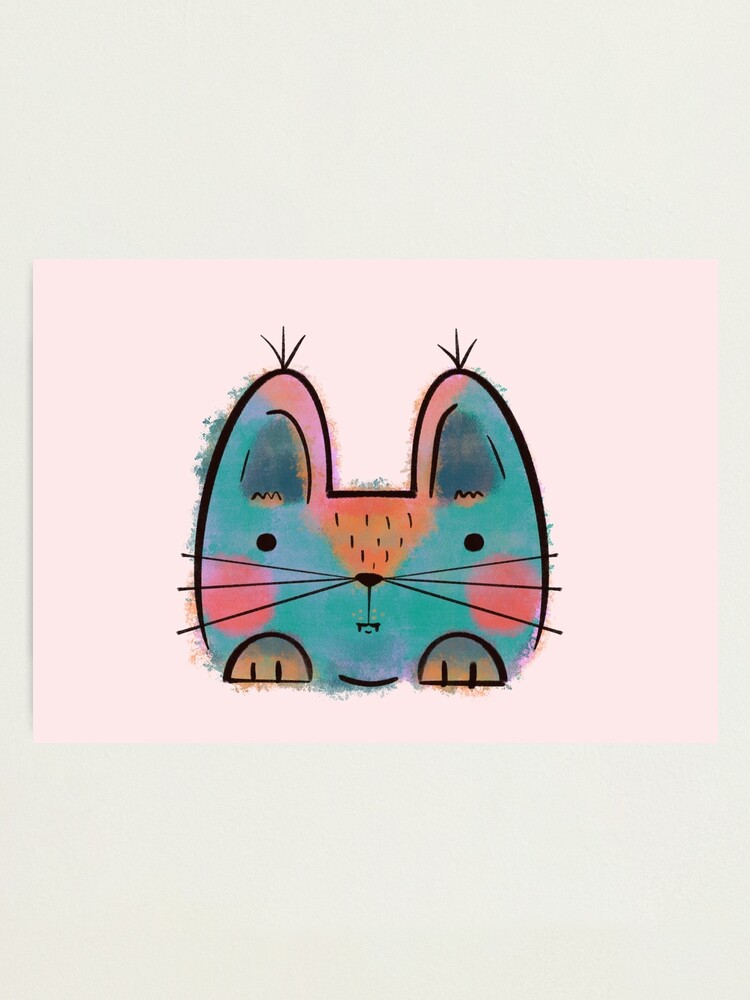 Alternate view of Rainbow Funny Cat Photographic Print
