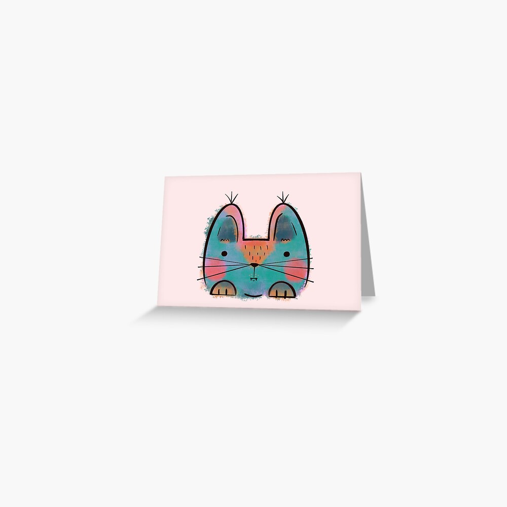 Rainbow Funny Cat Greeting Card