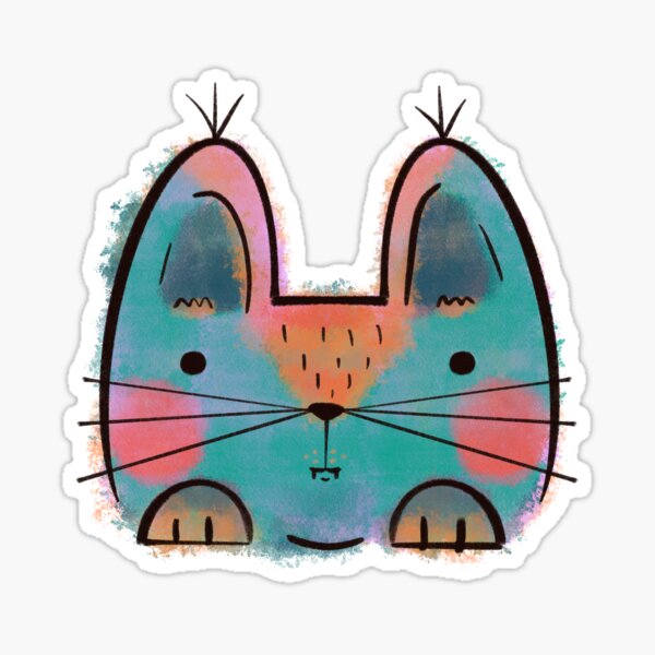 Rainbow Funny Cat Sticker