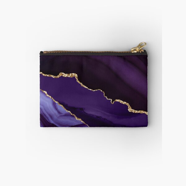 Item preview, Watercolor Agate in Purple Haze Faux Gold Glitter Veins designed and sold by PixDezines.