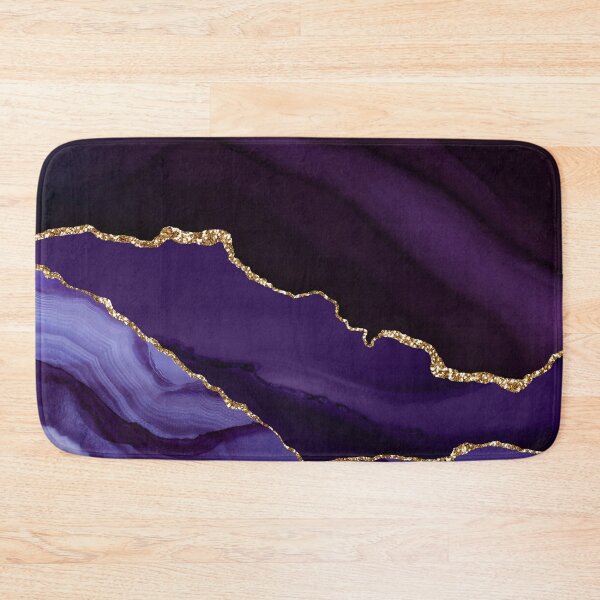 Item preview, Watercolor Agate in Purple Haze Faux Gold Glitter Veins designed and sold by PixDezines.