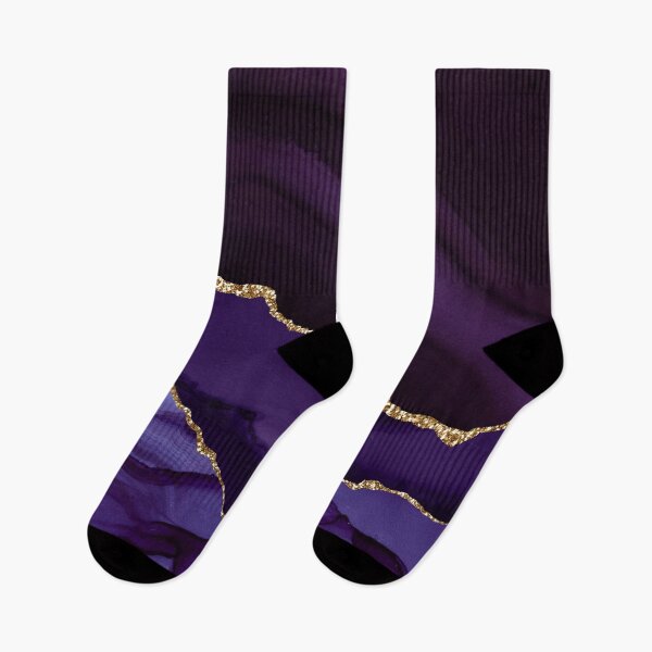 Artikelvorschau, Aquarellachat in Purple Haze Faux Gold Glitter Venen entworfen und verkauft von PixDezines.