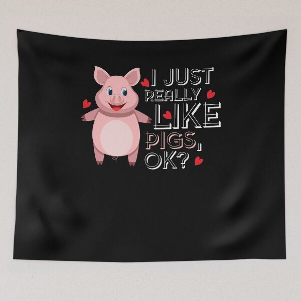 Item preview, I Just Really Like Pigs designed and sold by shirtbubble.