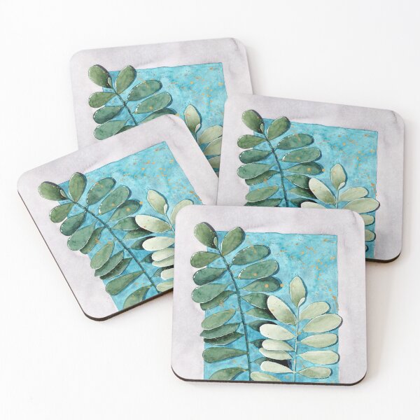 Item preview, Turquoise 'n Grey - Plant Illustration designed and sold by Pattokarts.