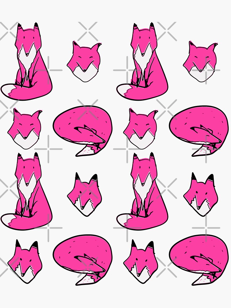 Artwork view, Pink Fox pose designed and sold by adarovai
