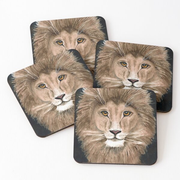 Item preview, Impressive lion in the night watercolor by Ursula Noebbe designed and sold by UrsulaNoebbe.