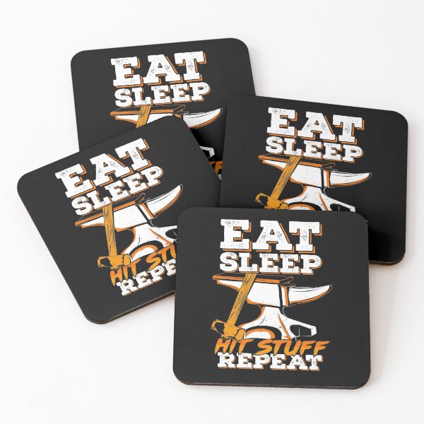 Item preview, Eat Sleep Hit Stuff Repeat Blacksmith Gift designed and sold by Marcid95.