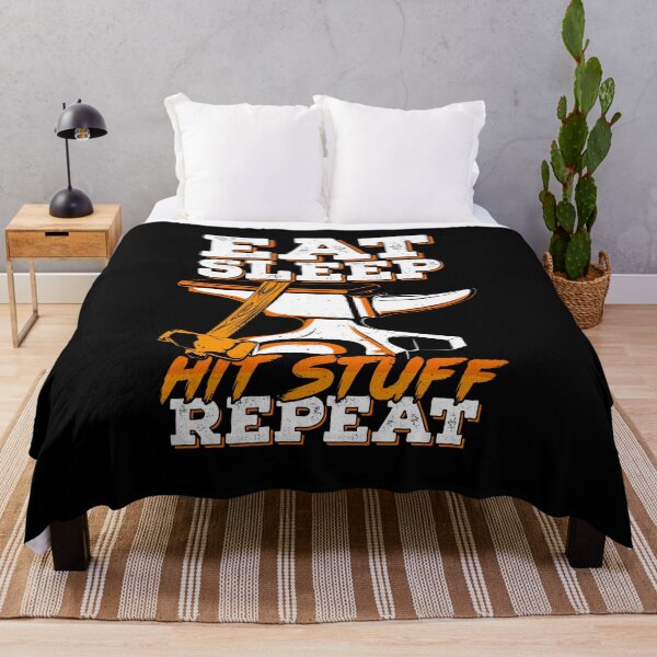 Item preview, Eat Sleep Hit Stuff Repeat Blacksmith Gift designed and sold by Marcid95.