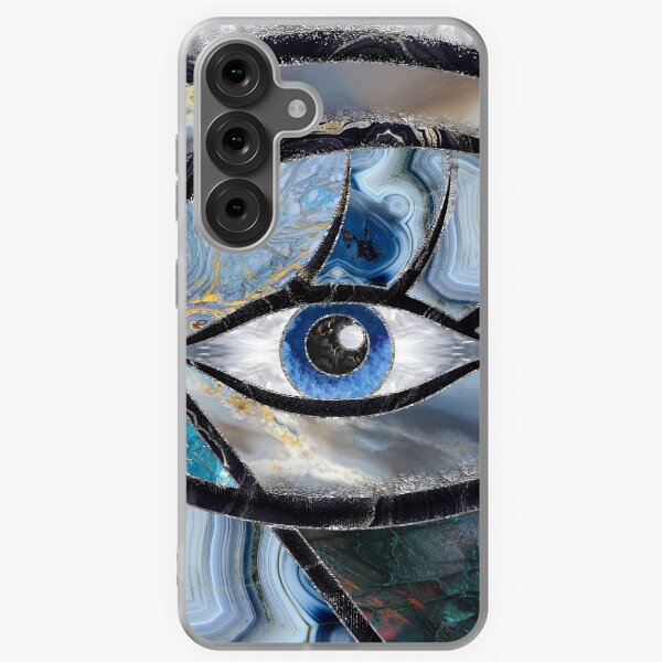 Item preview, Evil Eye Amulet Mineral Textures Collage designed and sold by k9printart.