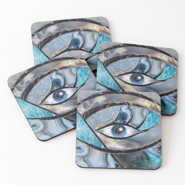 Item preview, Evil Eye Amulet Mineral Textures Collage designed and sold by k9printart.