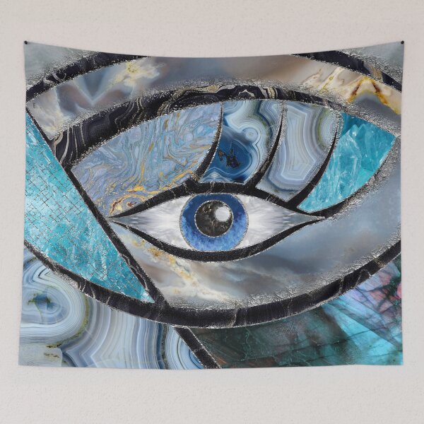 Item preview, Evil Eye Amulet Mineral Textures Collage designed and sold by k9printart.