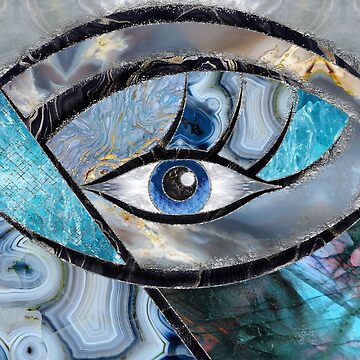 Evil Eye Amulet Mineral Textures Collage | Poster