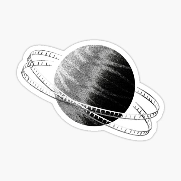 Black & White Saturn Frame Sticker