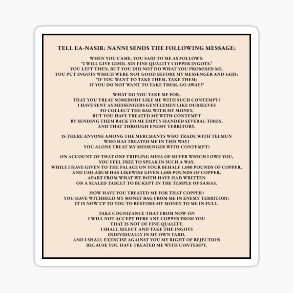 Item preview, complaint tablet to ea-nasir decal for laptops and cars designed and sold by QuoteSpirations.