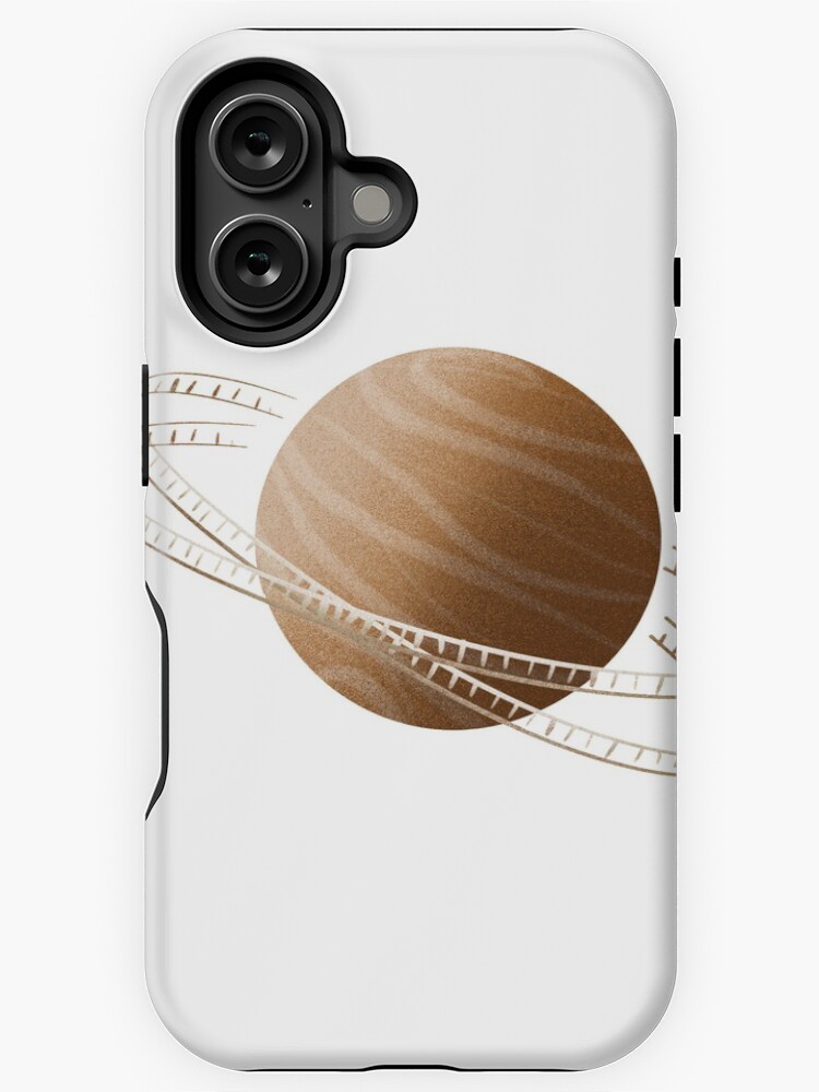 Thumbnail 1 of 4, iPhone Case, Brown Saturn Film designed and sold by adarovai.