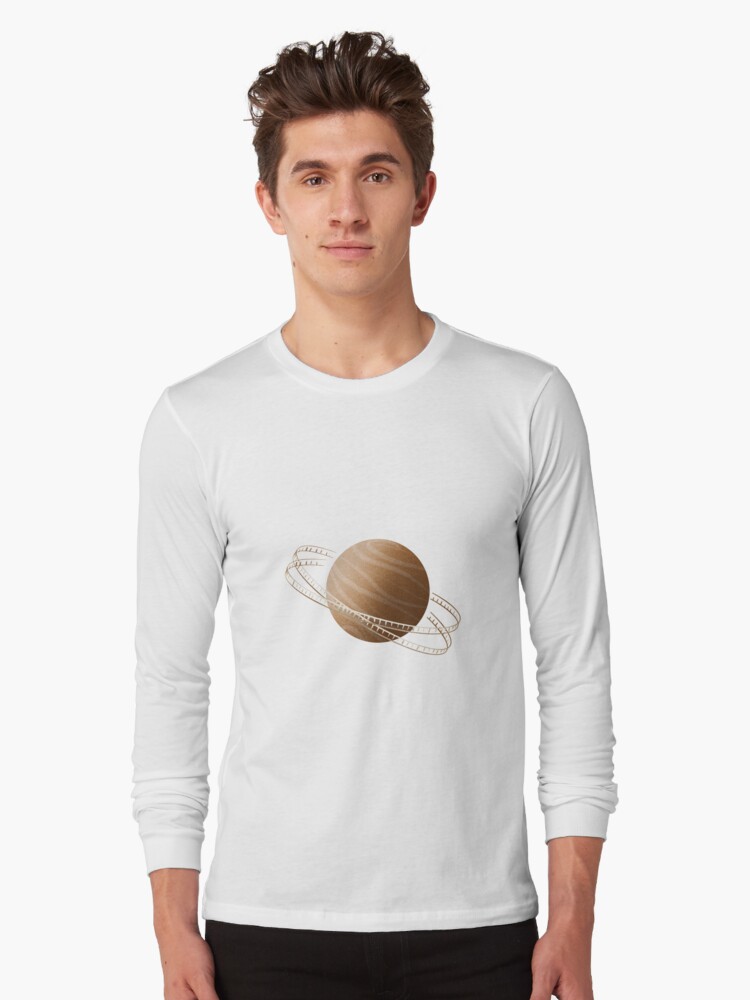 Thumbnail 1 of 5, Long Sleeve T-Shirt, Brown Saturn Film designed and sold by adarovai.